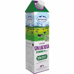 ASTURIANA Leche sin Lactosa 0% Desnatada Brik 1 L