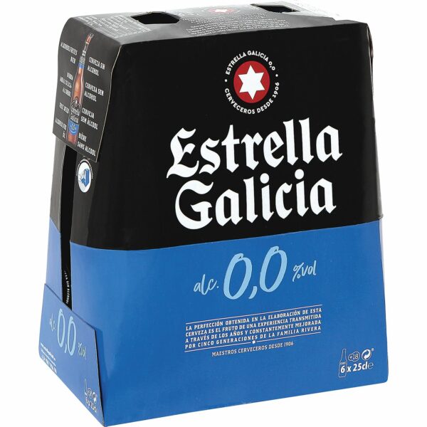 E.GALICIA Cerveza sin Alcohol 0,0 Pack de 6 Botellas
